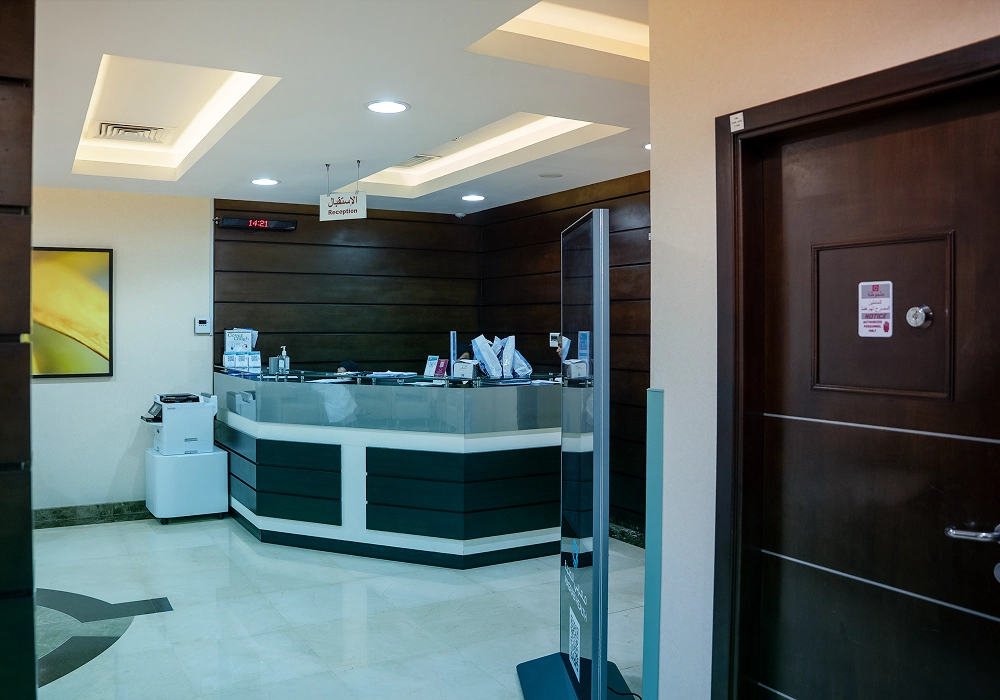 Reception and check-in area at Magrabi Health Abu Dhabi